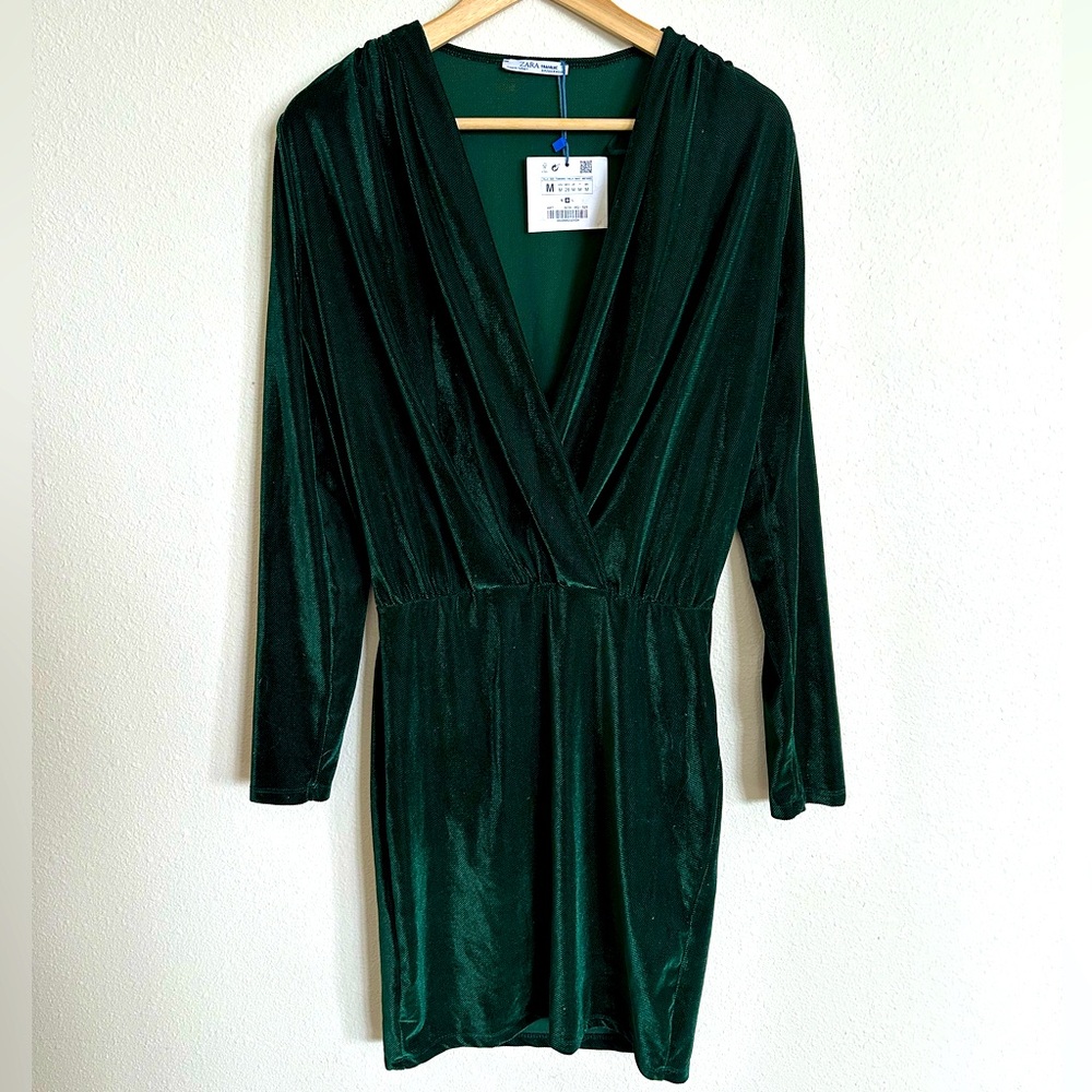 Velvet Green Winter Holiday Dress